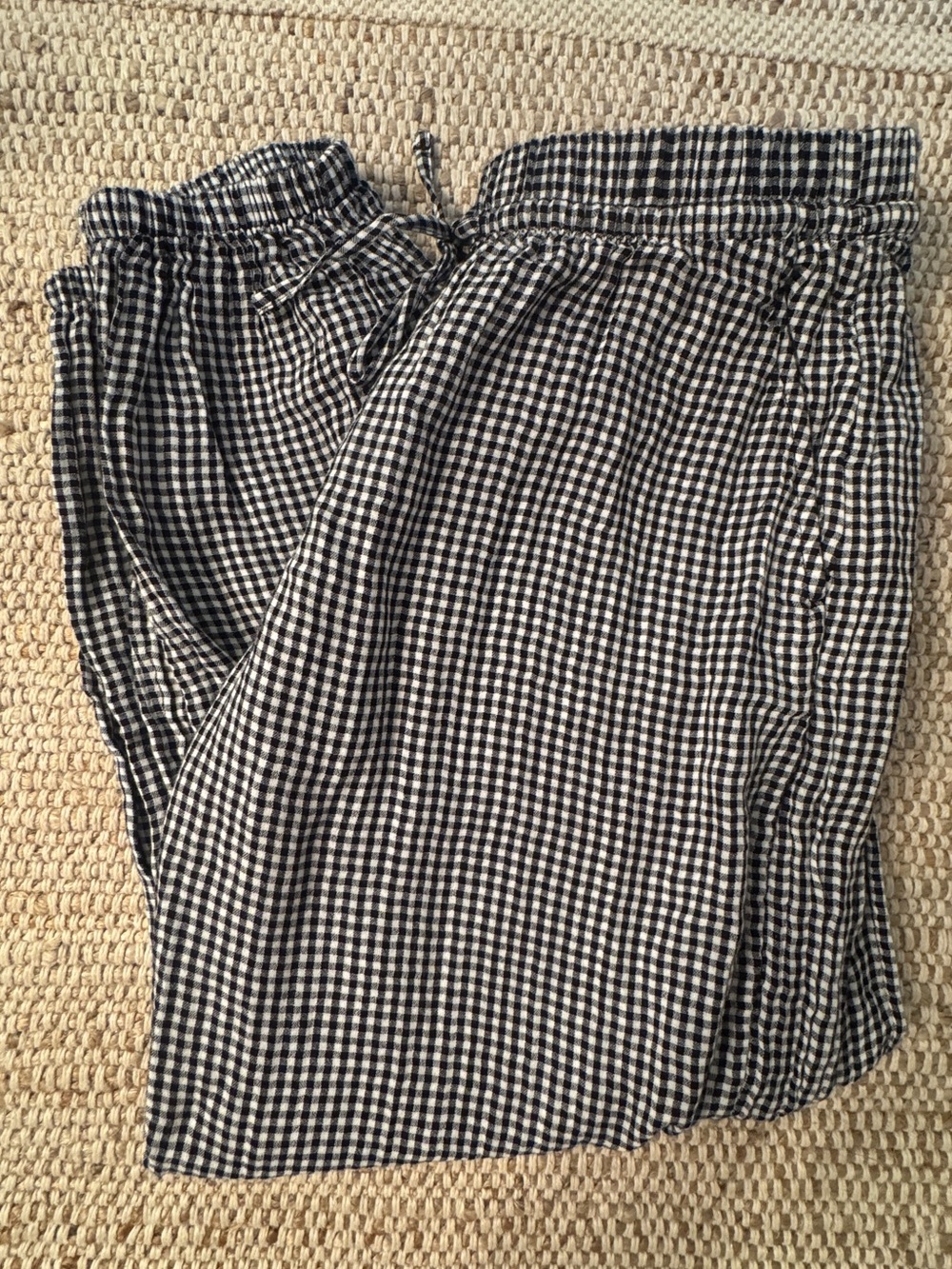 GAP Gingham Check Cotton Balloon Pants Black White Petite Small